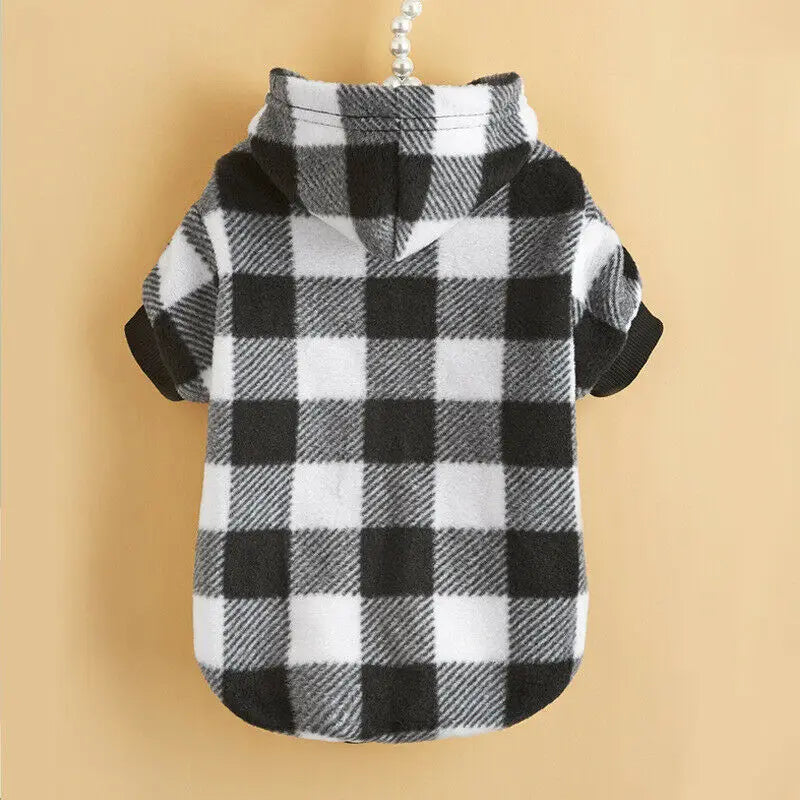 Plaid Winter Pet Hoodie & Sweater - Dog & Cat Clothing