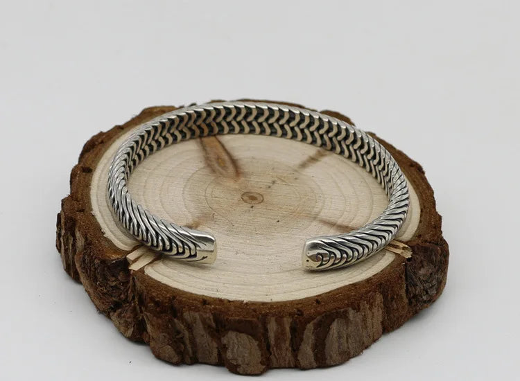 Sterling Silver Hemp Rope Bangle