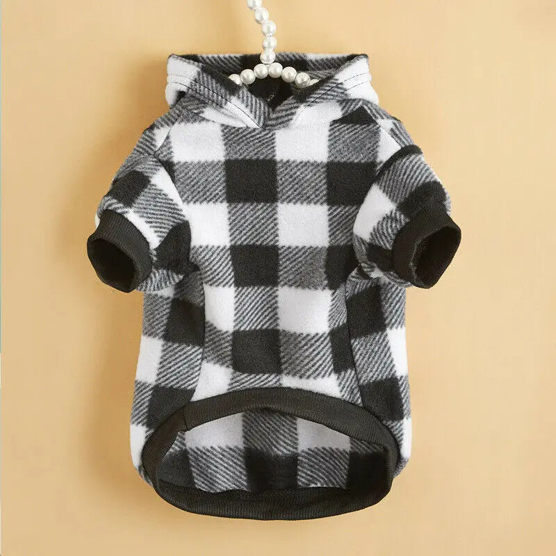 Plaid Winter Pet Hoodie & Sweater - Dog & Cat Clothing