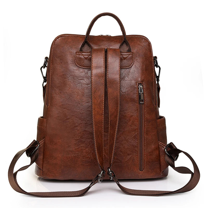 Chic Designer Leather Backpack