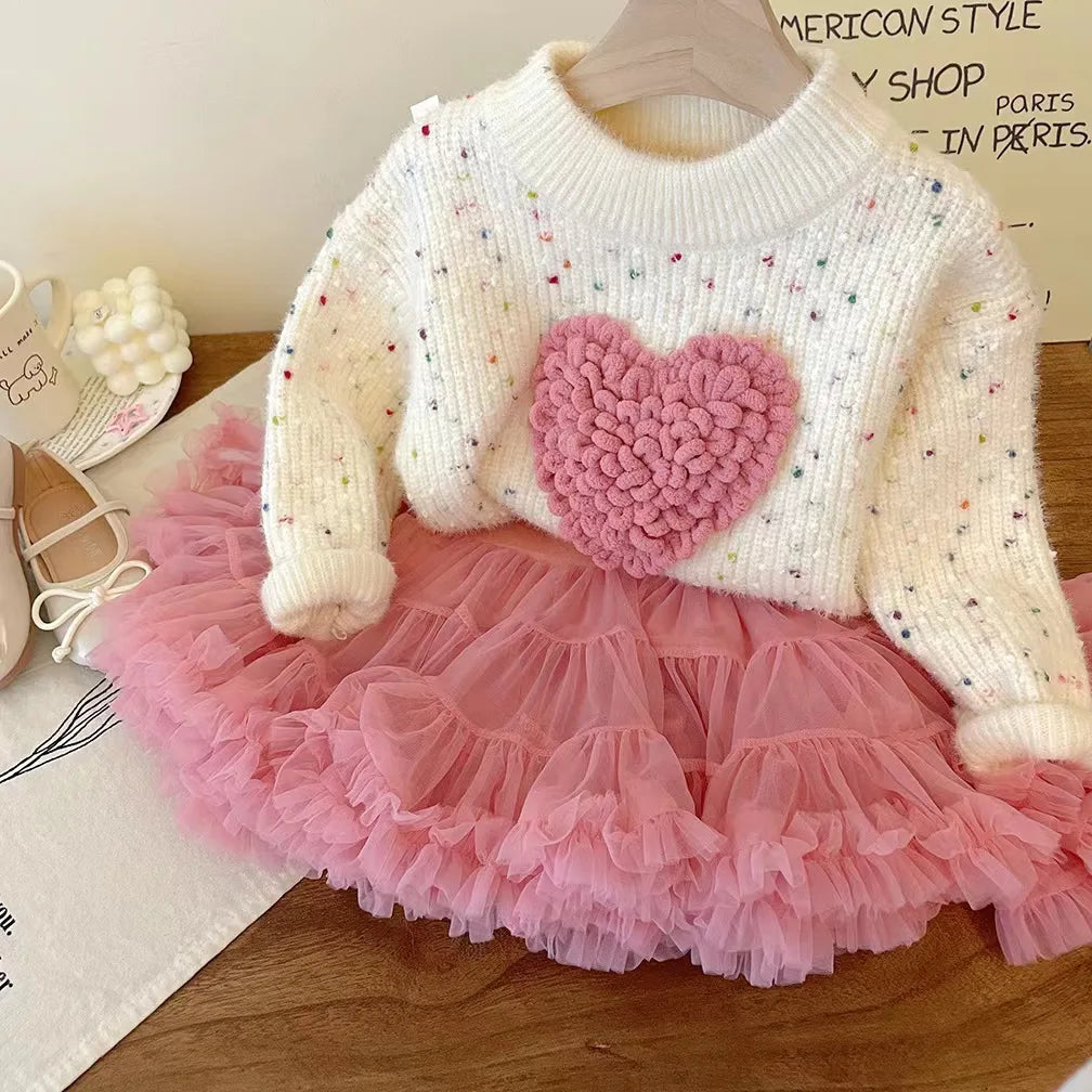 Charming Girls’ Sweater & Tutu Set