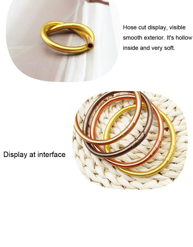 Shiny Gold Color Buddhist Jelly Bracelet Lucky Charm Temple Lucky Symbol Jewelry Gift For Women