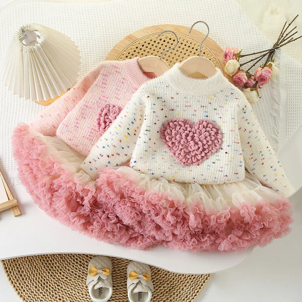 Charming Girls’ Sweater & Tutu Set