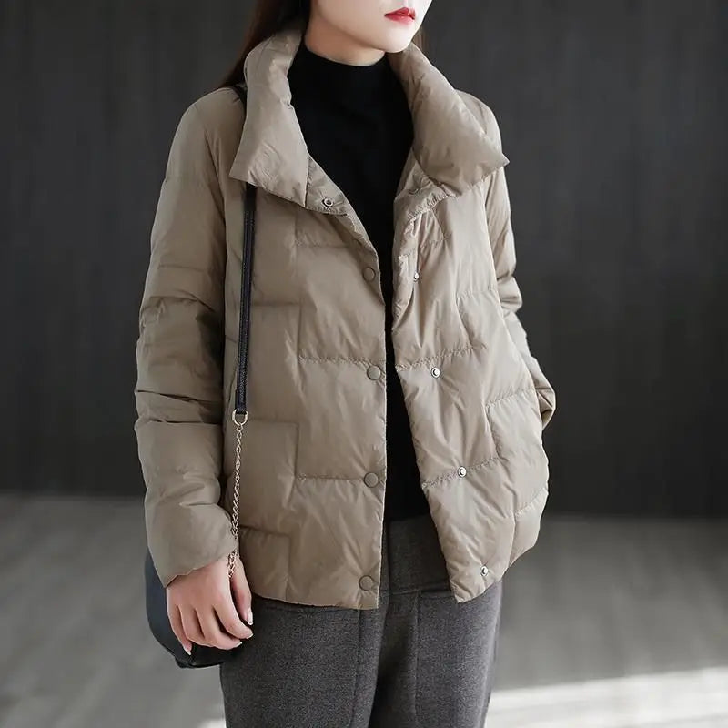 Women’s White Duck Down Short Jacket