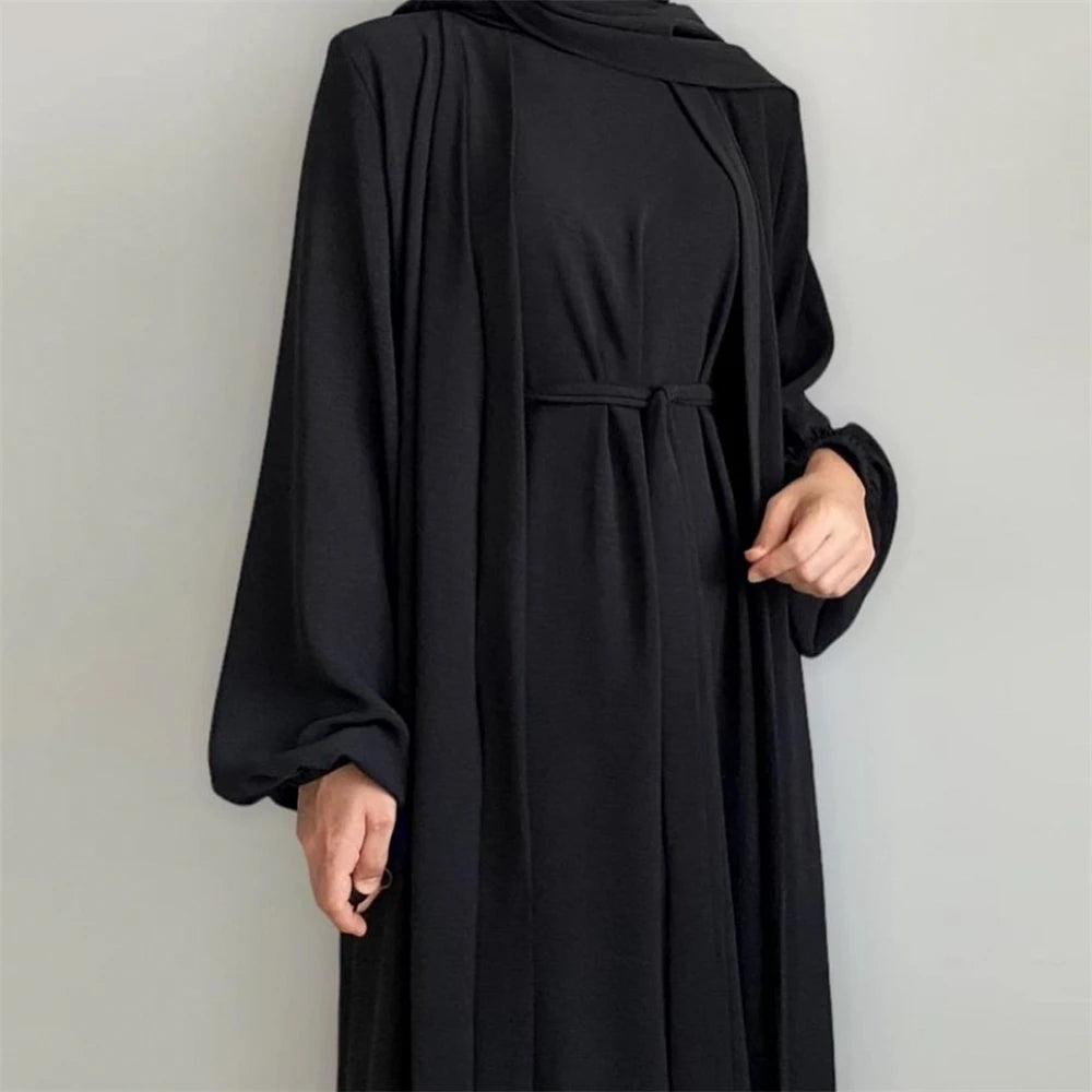 Abaya Kimono Inner Maxi Dress Hijab Sets 2/3 Pieces