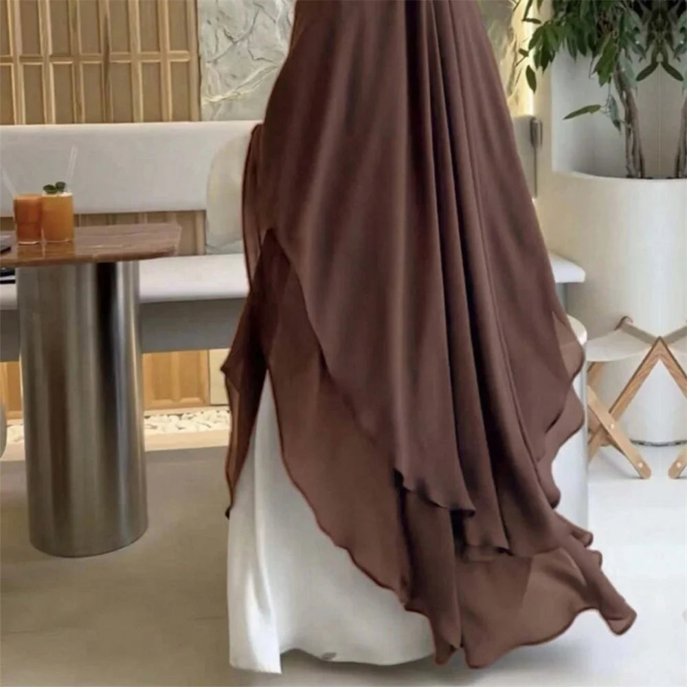 Extra Long Khimar Plain Chiffon