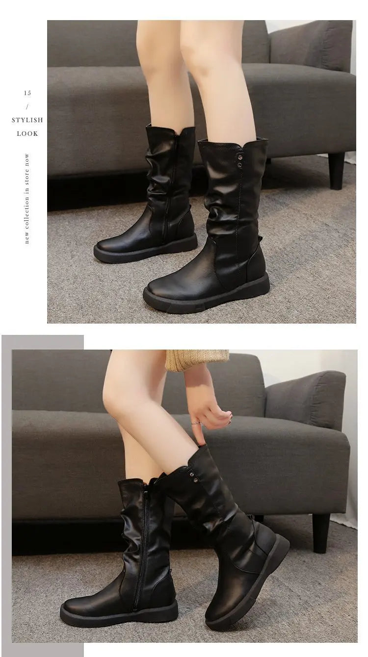 Chic Women’s Thigh High Boots with Zippers