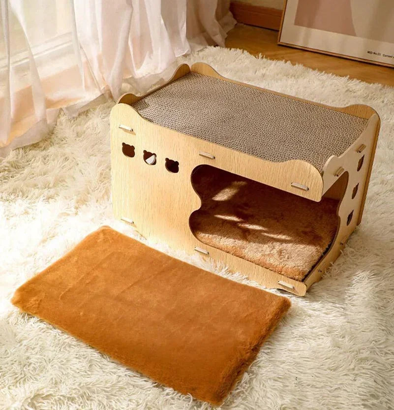 Cat Scratcher Board & Bed - Indoor Pet Furniture