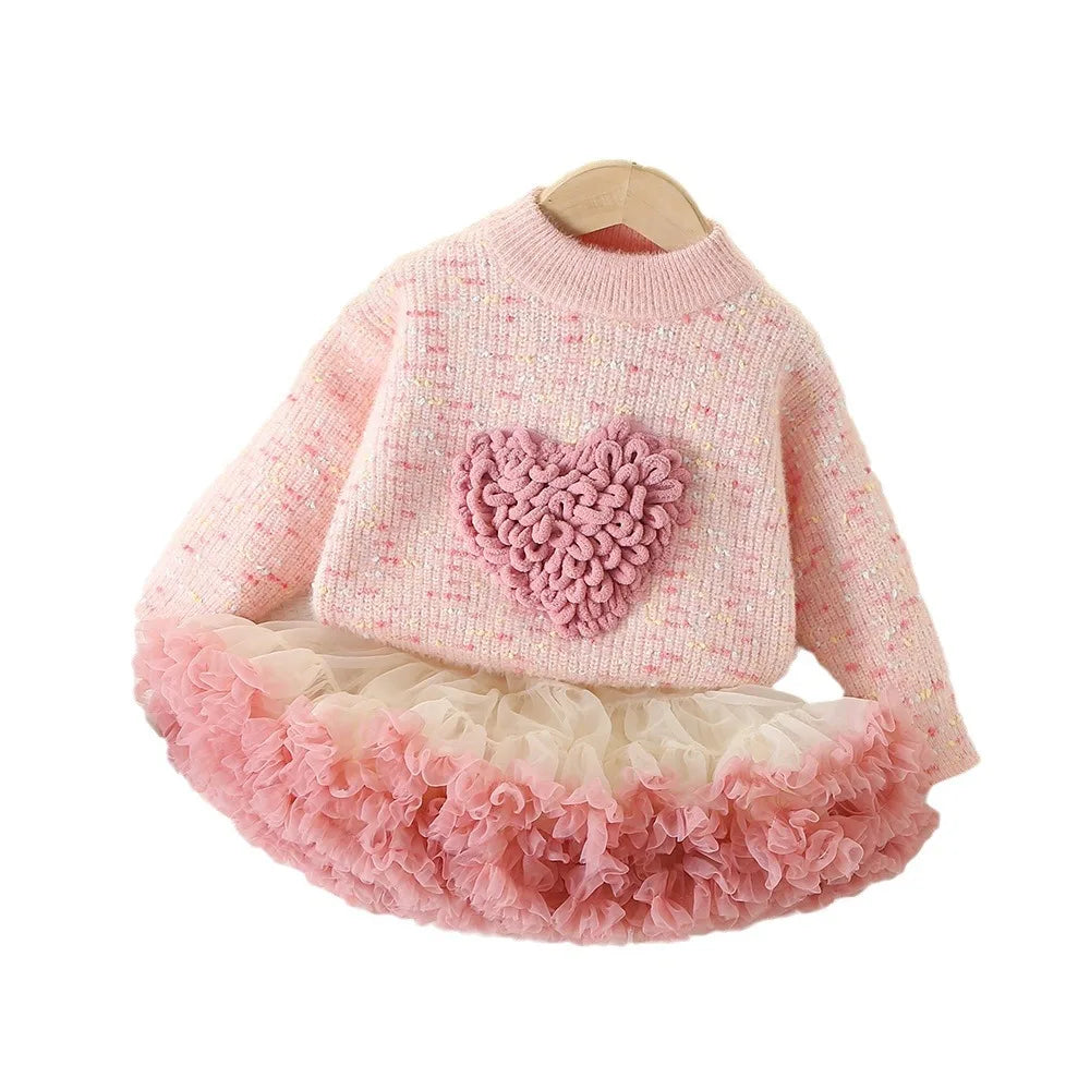 Charming Girls’ Sweater & Tutu Set