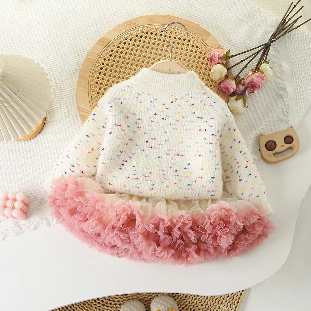 Charming Girls’ Sweater & Tutu Set