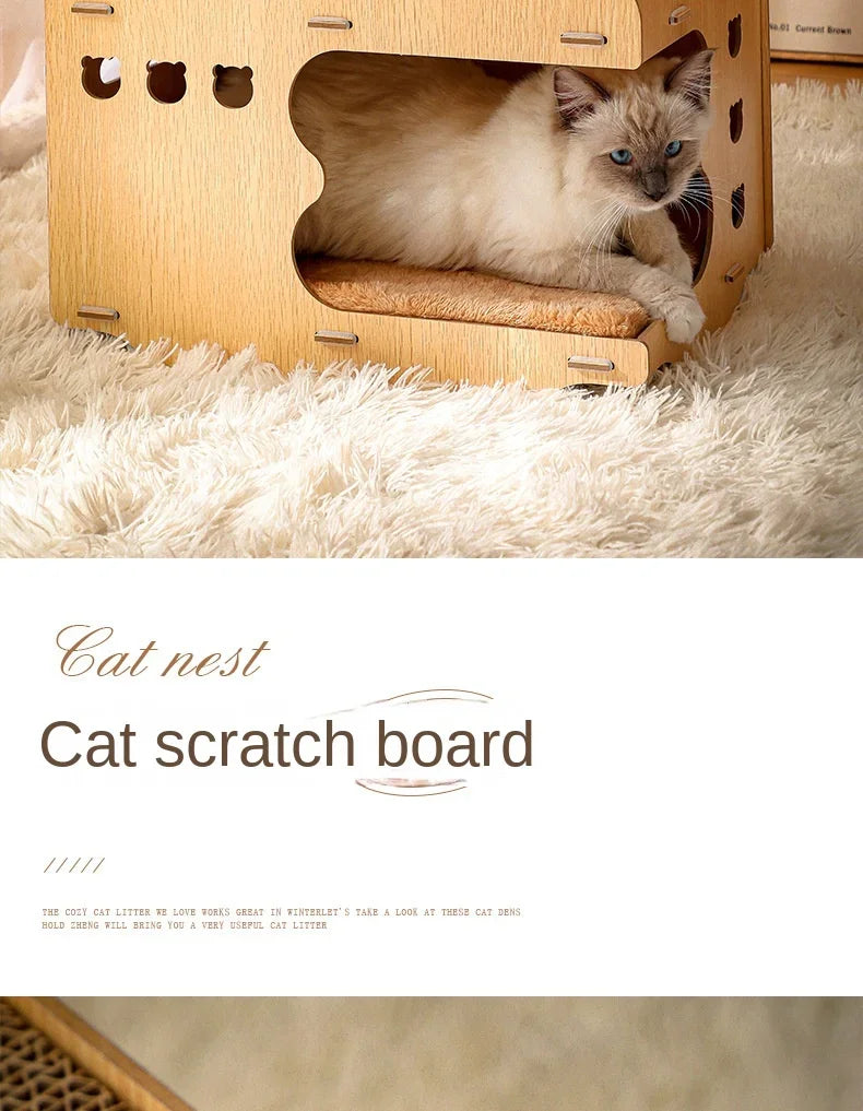 Cat Scratcher Board & Bed - Indoor Pet Furniture