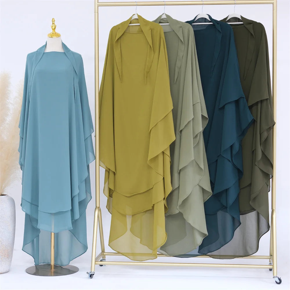 Extra Long Khimar Plain Chiffon