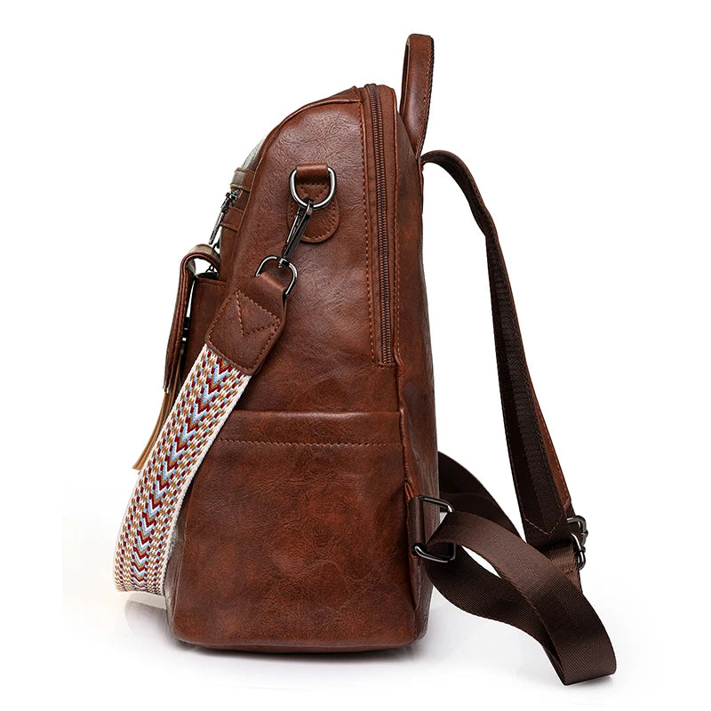 Chic Designer Leather Backpack