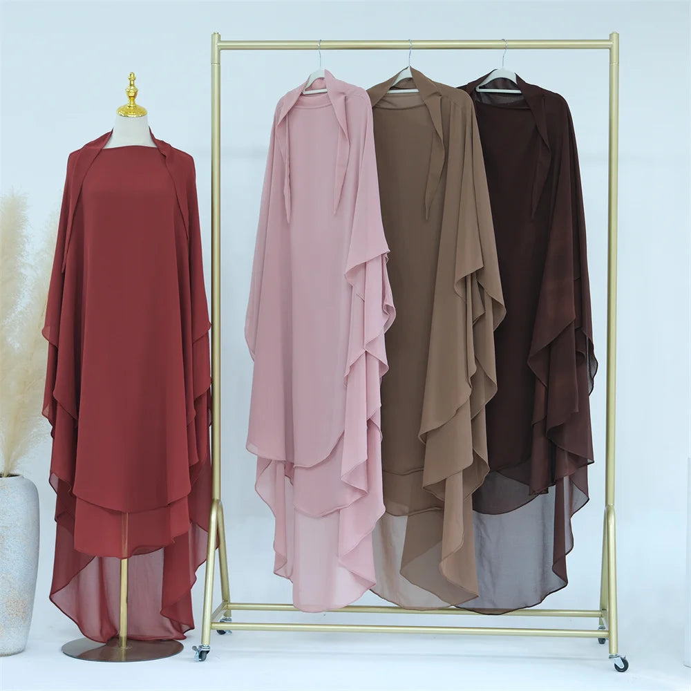 Extra Long Khimar Plain Chiffon