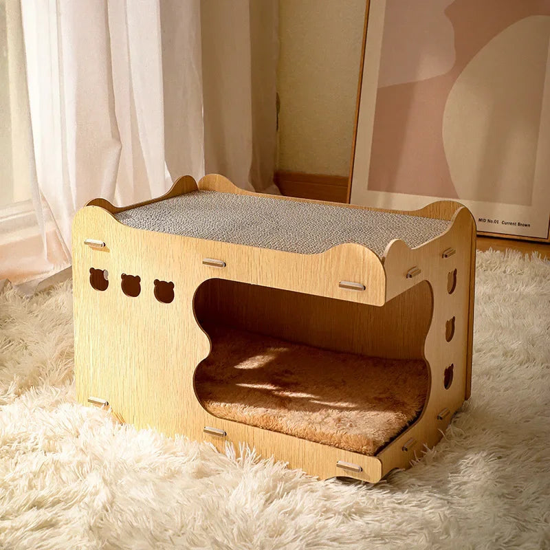 Cat Scratcher Board & Bed - Indoor Pet Furniture