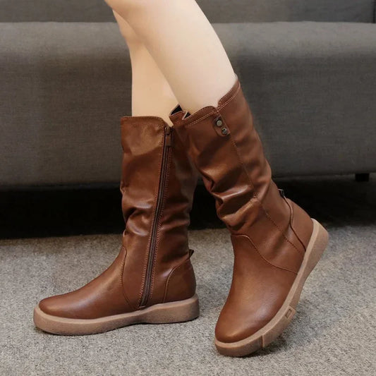 Chic Women’s Thigh High Boots with Zippers