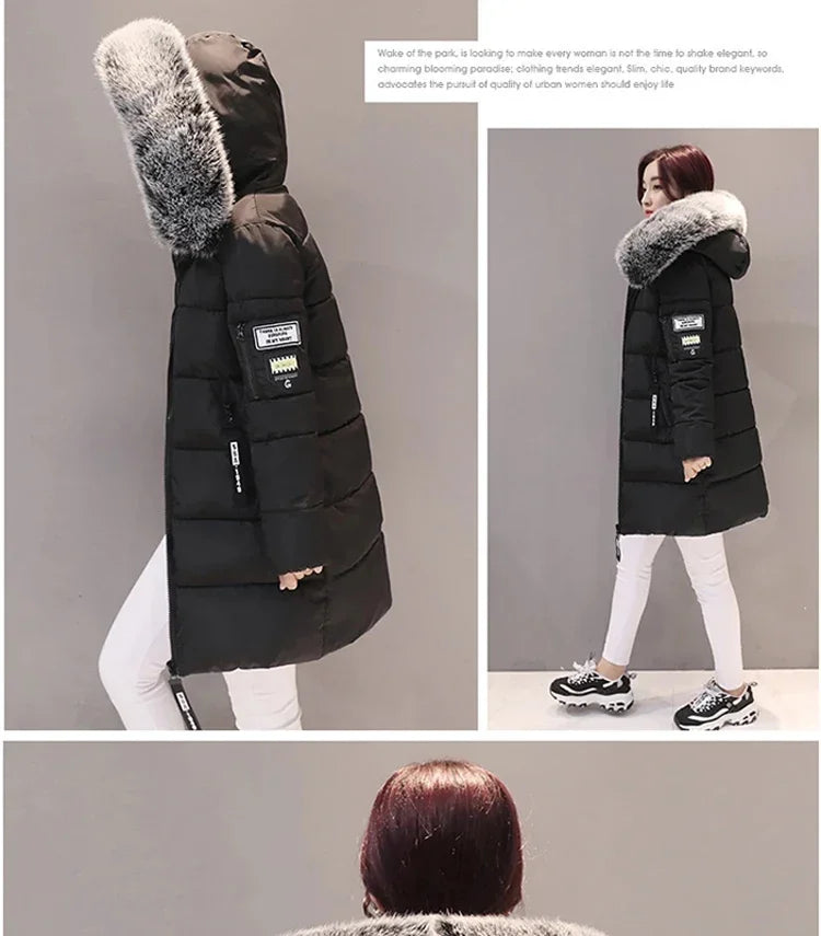 Slim-Fit Hooded Jacket with Feather Detail