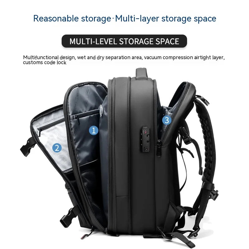 Versatile Travel Backpack – Stylish, Secure, and Expandable