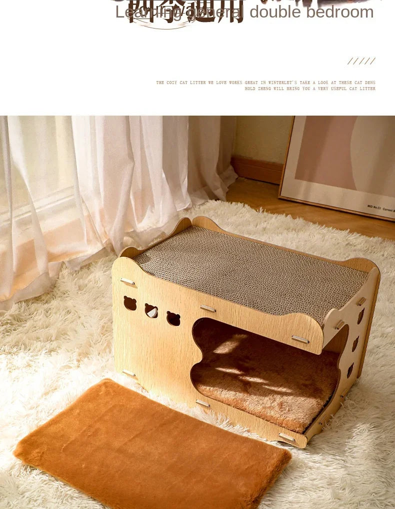 Cat Scratcher Board & Bed - Indoor Pet Furniture