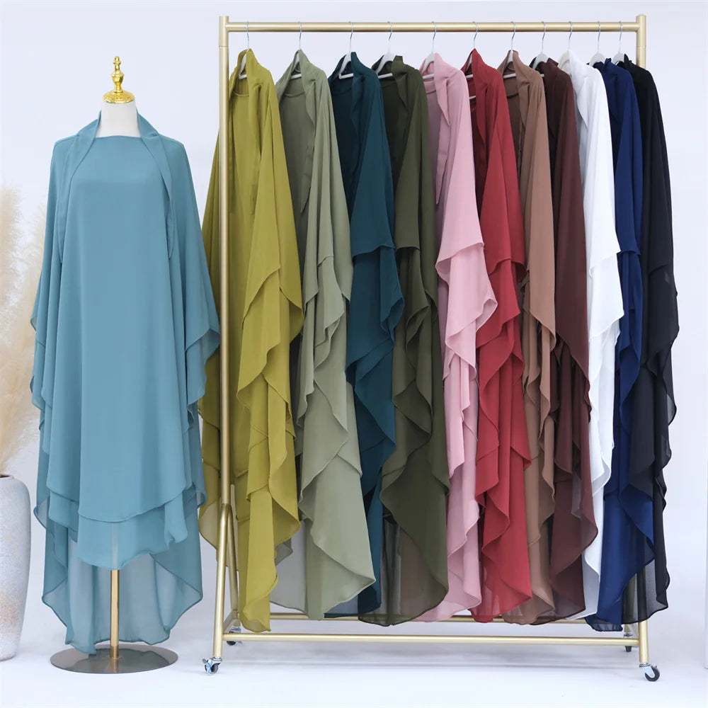 Extra Long Khimar Plain Chiffon