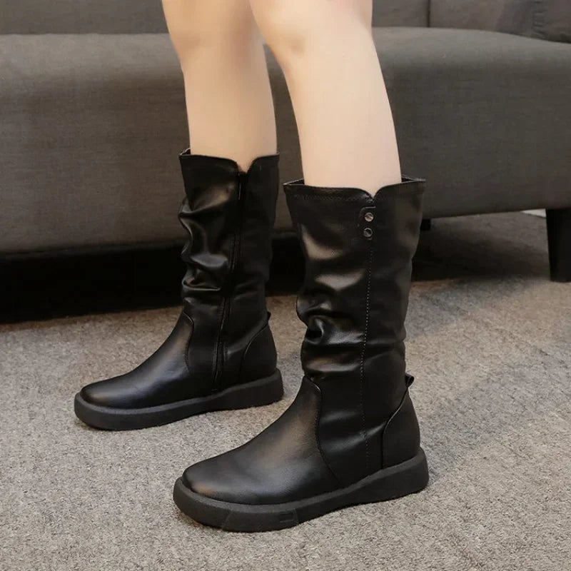 Chic Women’s Thigh High Boots with Zippers