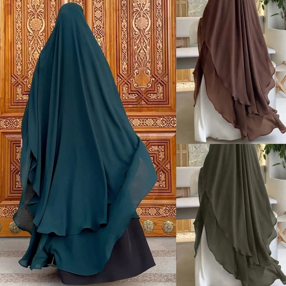 Extra Long Khimar Plain Chiffon