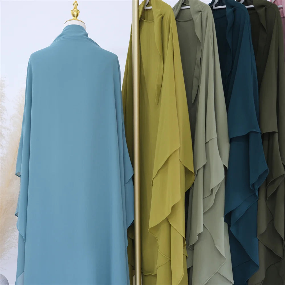 Extra Long Khimar Plain Chiffon