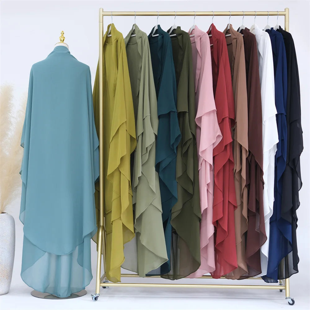 Extra Long Khimar Plain Chiffon