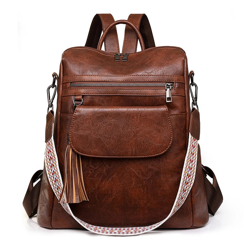 Chic Designer Leather Backpack