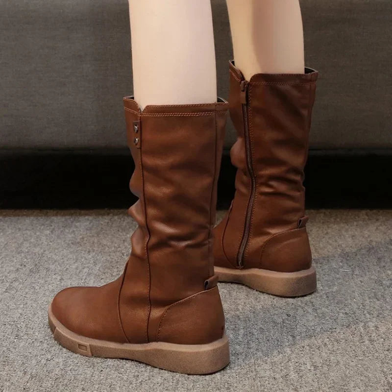 Chic Women’s Thigh High Boots with Zippers