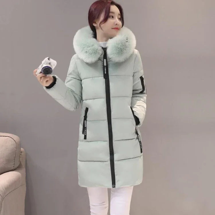 Slim-Fit Hooded Jacket with Feather Detail