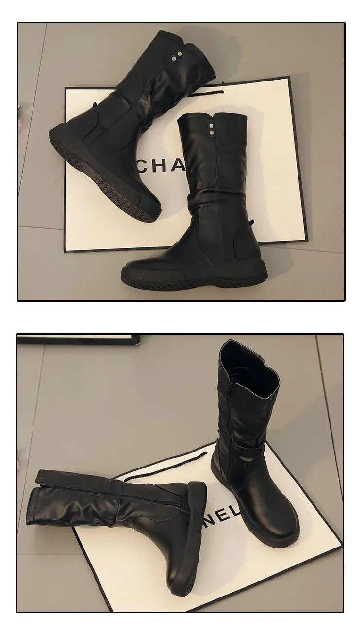 Chic Women’s Thigh High Boots with Zippers